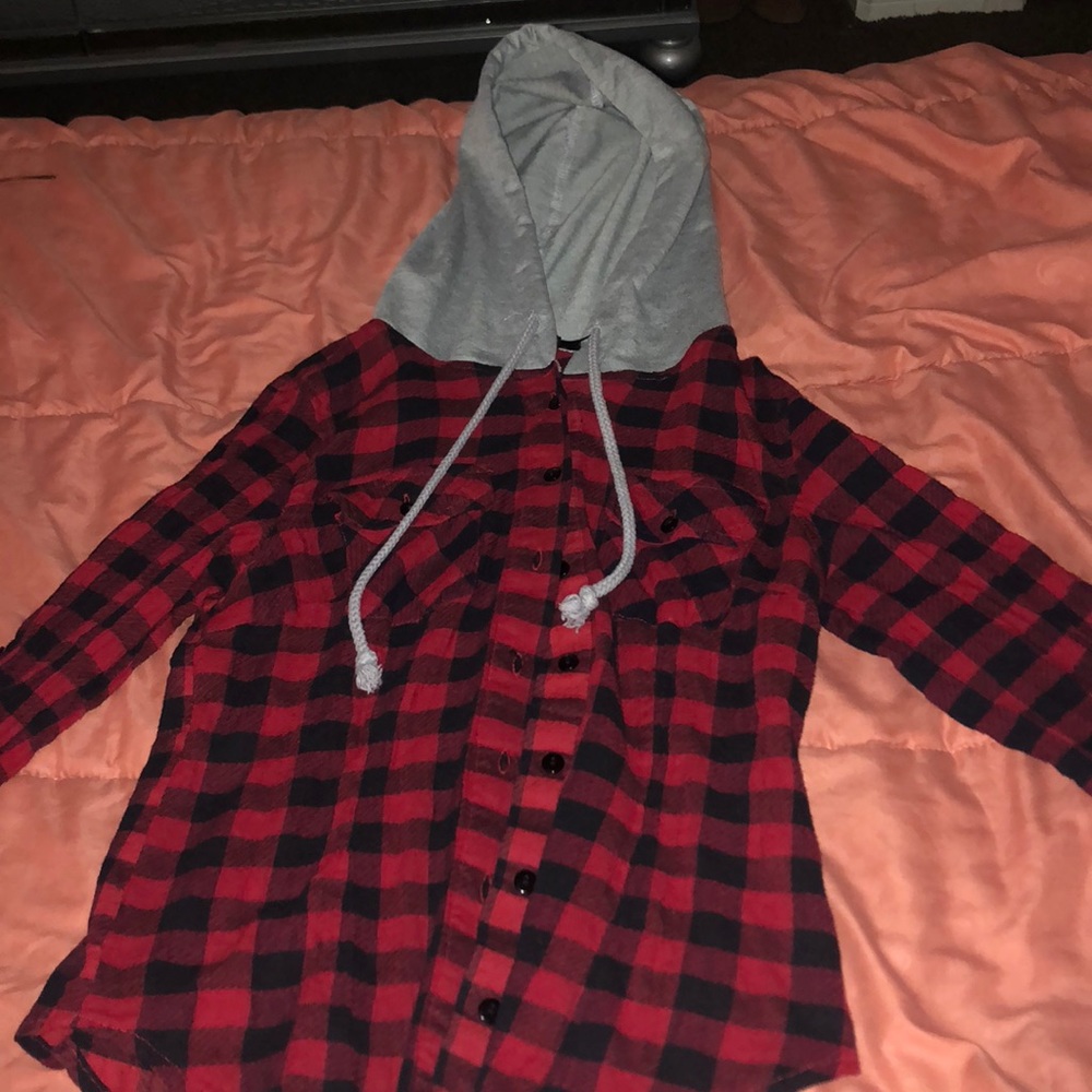 small flannel w hood